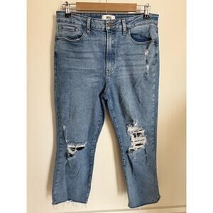 JBD Women's Straight Crop‎ Jeans Size 31 Distressed Relaxed Comfy